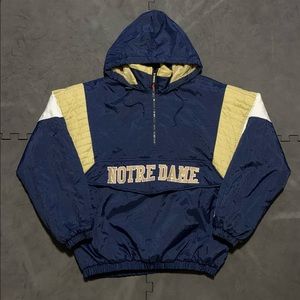 Vintage 90s Notre Dame Fighting Irish Anorak Puffer Jacket